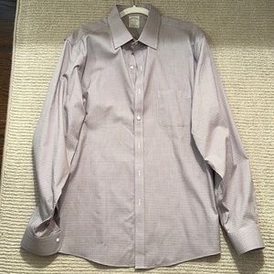 Brooks Brothers dress shirt.  17x36 Milano cut.  Maroon and Blue check